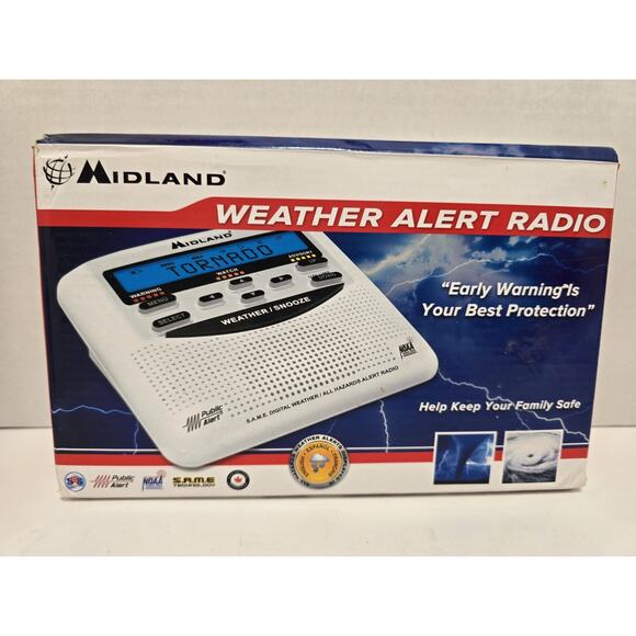 New Midland WR-120EZ Emergency Weather Alert Radio & Alarm Clock In One NEW - Picture 2 of 4